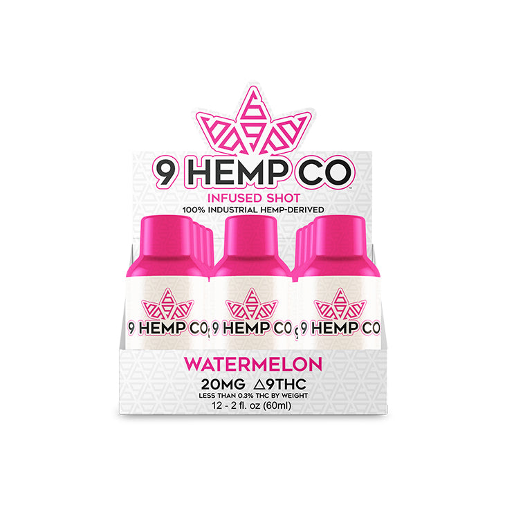 9 Hemp Co 20MG Per 2oz Shot - 12 Count Display